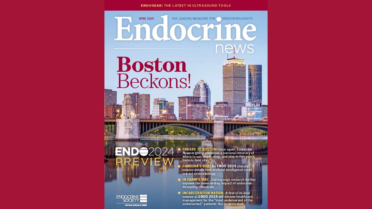 What were your favorite articles in the past issue of @Endocrine_News? Our cover story discusses what to look forward to for #ENDO2024 in Boston. Our features included explored the impacts of #EDCs, AI’s impact on endocrinology, and healthcare in prisons: bit.ly/3vOdqrM