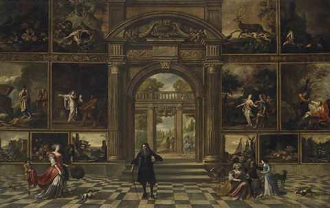 Wilhelm Schubert van Ehrenberg (12 May,1630-c. 1676) was a Flemish painter.The interior of a picture gallery