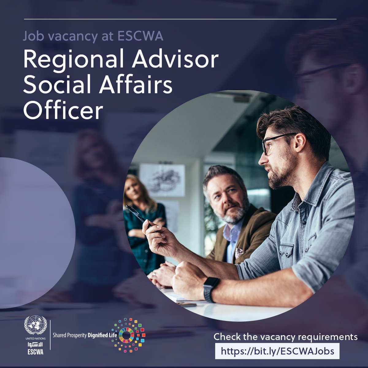 Do you have 7+ years of experience in socioeconomic development, policy analysis and sociological research? If yes, apply to the Regional Advisor - Social Affairs Officer position at #ESCWA 👉 bit.ly/ESCWAJobs. 📆 Deadline: 31 May