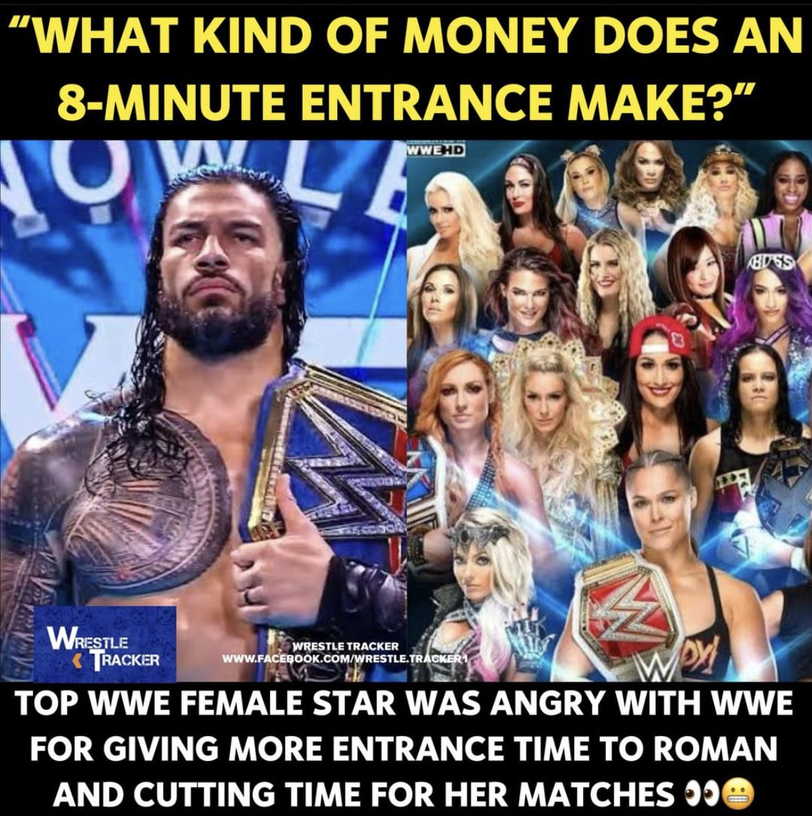 Roman Reigns targeted by top female star: “What type of money does an 8-minute entrance make?” 👉 bit.ly/3UDzFZM #RomanReigns #WWE