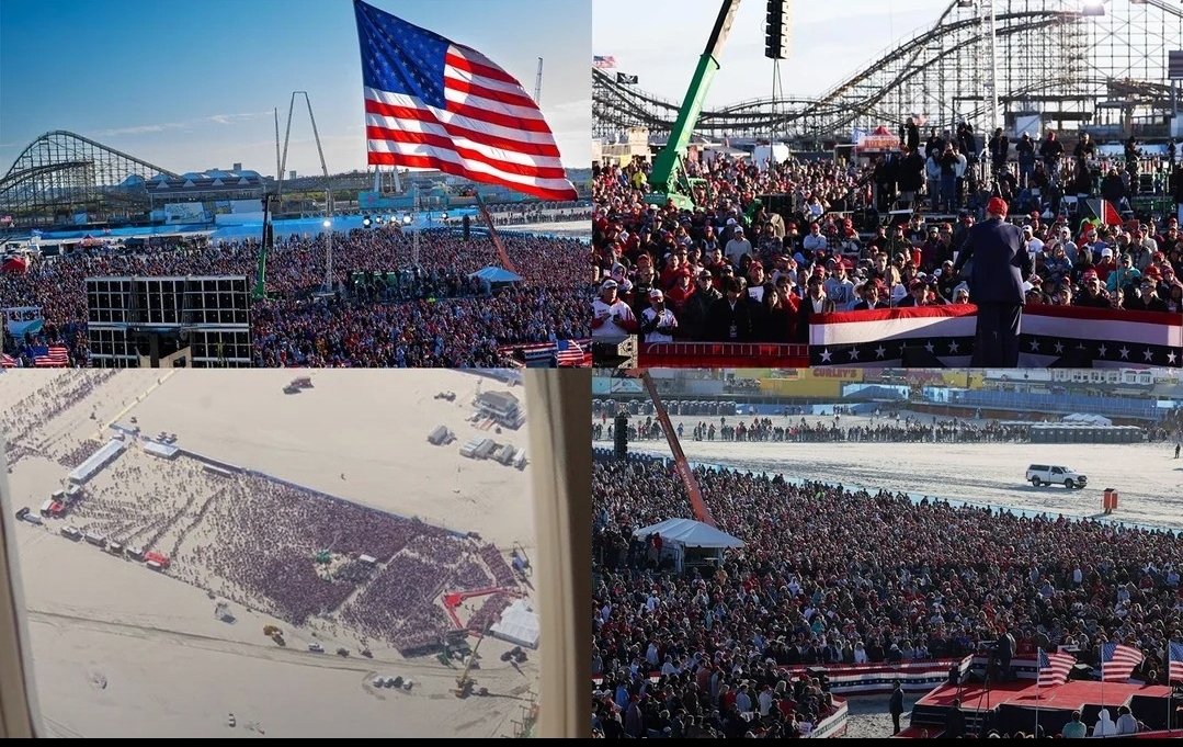 President Trump MAGA rally in New Jersey. Not a single statue defaced No foreign flags were flown Nothing was destroyed Nothing was burned or looted No one was shot or kiIIed But the media won't show you this.