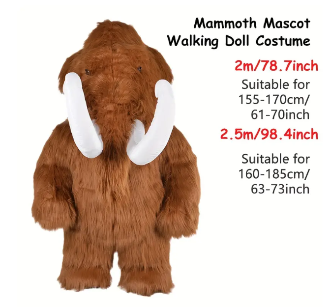 Do I need this 8 foot tall inflatable costume to promote the 'Age of the Mastodon' exhibit at the CB Fossil Centre summer? Vote below! Option #1: Yes Option #2: Yes