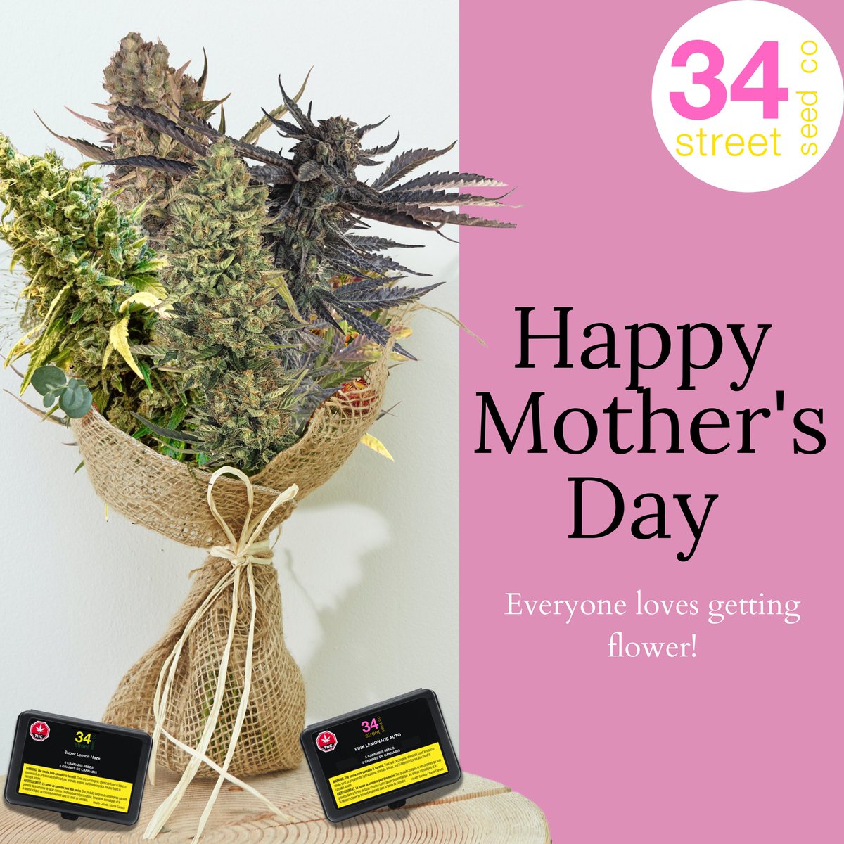 You know who makes the tastiest cookies and gives the best hugs? Happy Mothers day growers! Be sure to run out and gift your mom with some flower or better yet, gift her with some seeds so she can grow her own ❤️