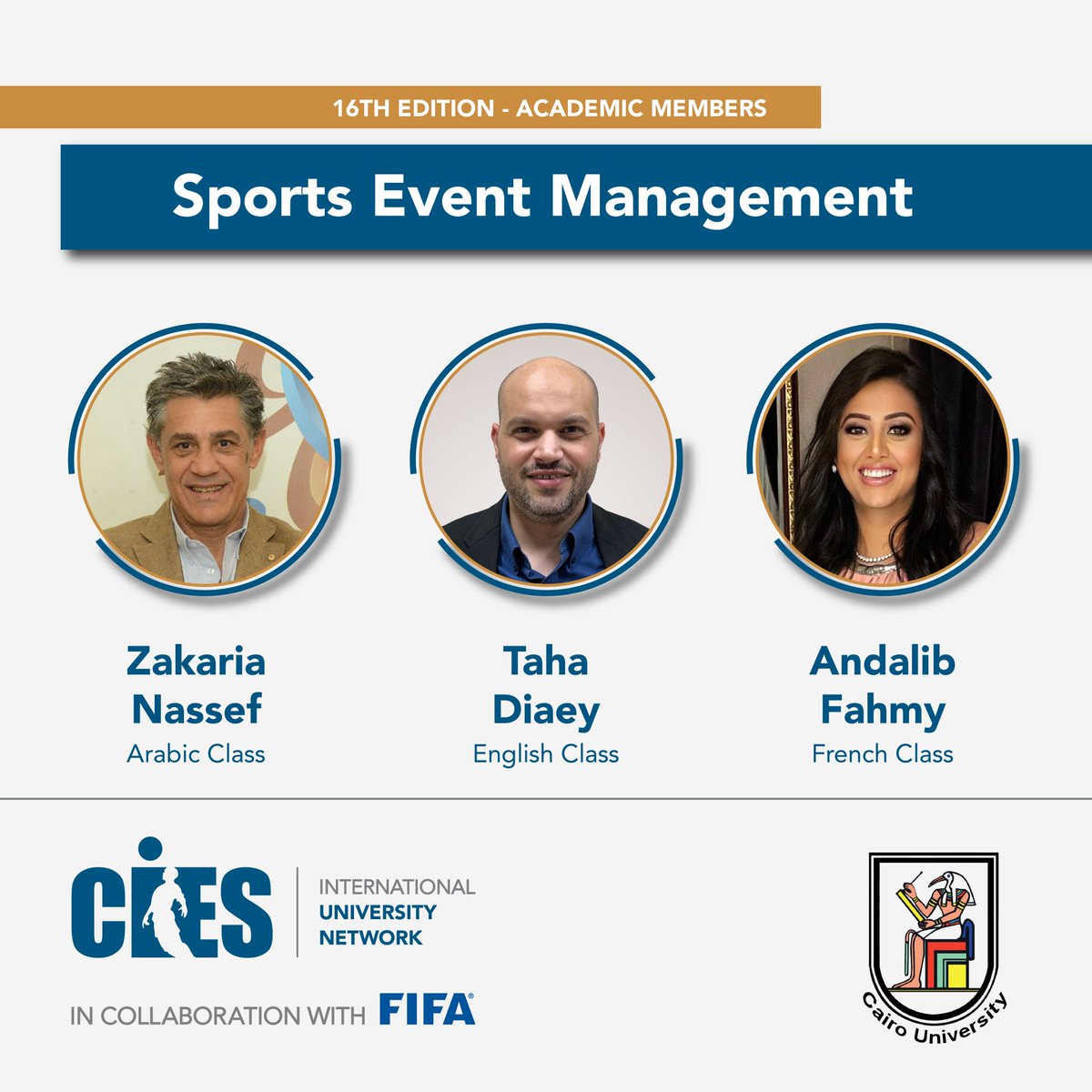 cu_fifa_cies's tweet photo. This year's instructors for the Sports Event Management module.

#fifaciesuninet | #cufifacies https://t.co/ERJwKVpV6p