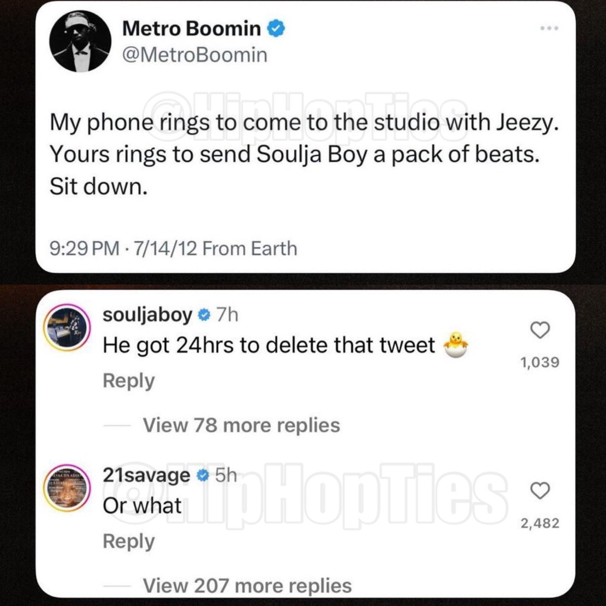 Soulja Boy wishes Metro Boomin a Happy Mother’s Day after an old tweet from Metro surfaced where he’s dissing Soulja.😳 Metro’s mom was k*lled in 2022 in a m*rder su*cide by his step father.