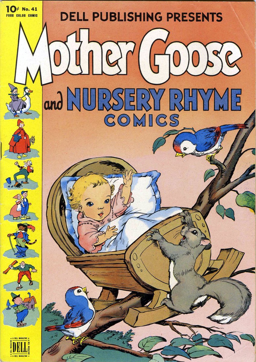 Comic Book Cover of the Day: 1944 Four Color Comics #41 Mother Goose and Nursery Rhyme Comics from Dell. Artist Arthur Jameson. #comic #ComicArt #comicbook #comicbookcover #comicbookart 
#Morhersday #MotherGoose