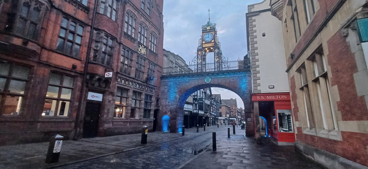 City Centre Lit Up Blue 💙

#AllOfUs @ChesterFC