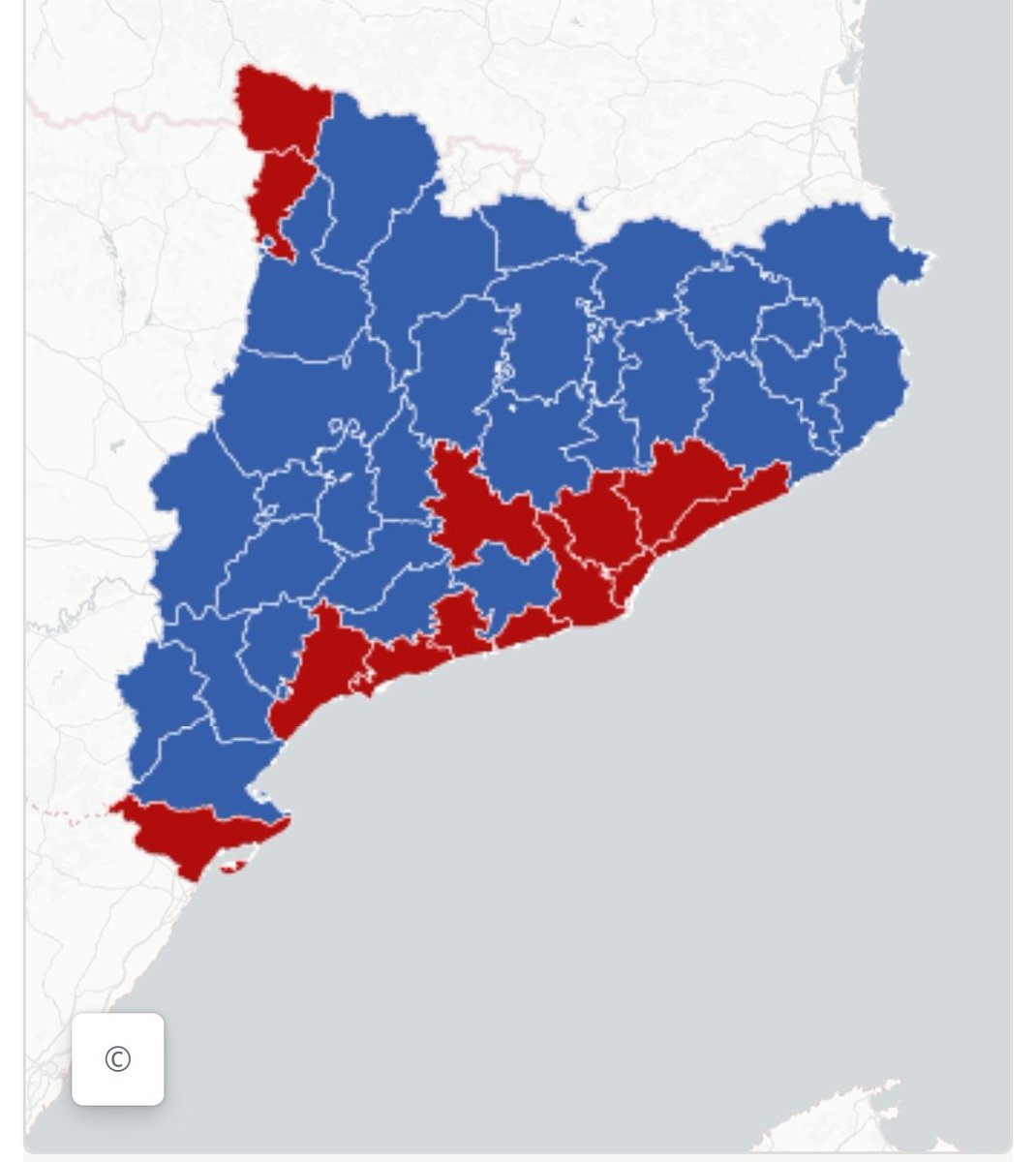 #12M
En blau:
Catalunya catalana
En vermell:
Catalunya espanyola.
Els hi regalem?