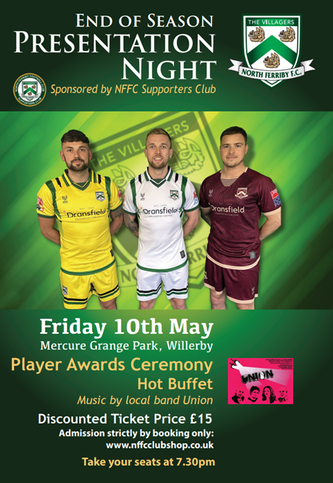 North Ferriby Supporters Club was delighted to sponsor the <a href="/north_ferribyfc/">North Ferriby F.C</a> End of Seasons Awards on 10.05.24. Congratulations to all Development, First team, Walking Football and Women's team winners. The awards were presented by Mark Leighton, Chair of the Supporters Club.