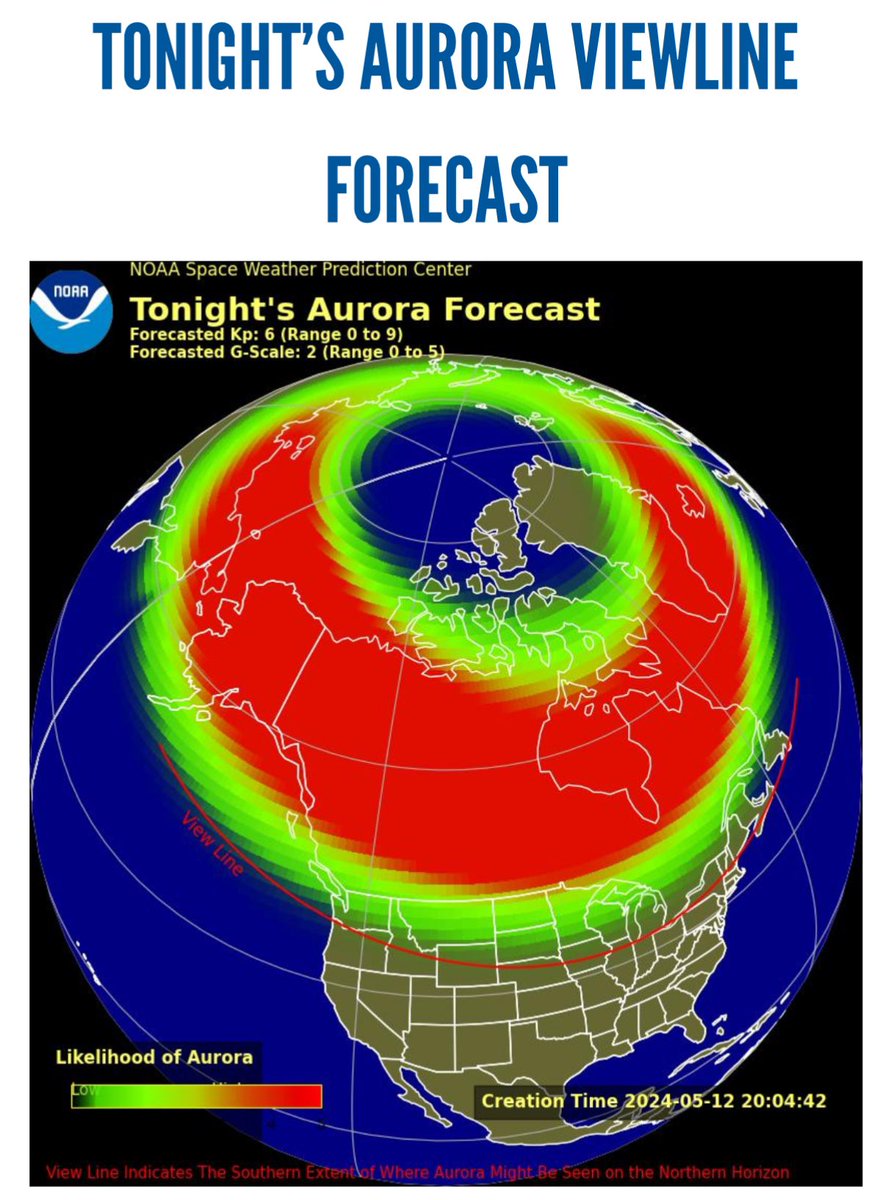 AZ Aurora update for 5/12/24 - Tonight seems to be the last chance to see any Aurora action in AZ. Yesterday’s Aurora forecast was stronger than today’s and as we know we didn’t see much last night  :( . It’s looking pretty unfavorable to see anything tonight in the valley even