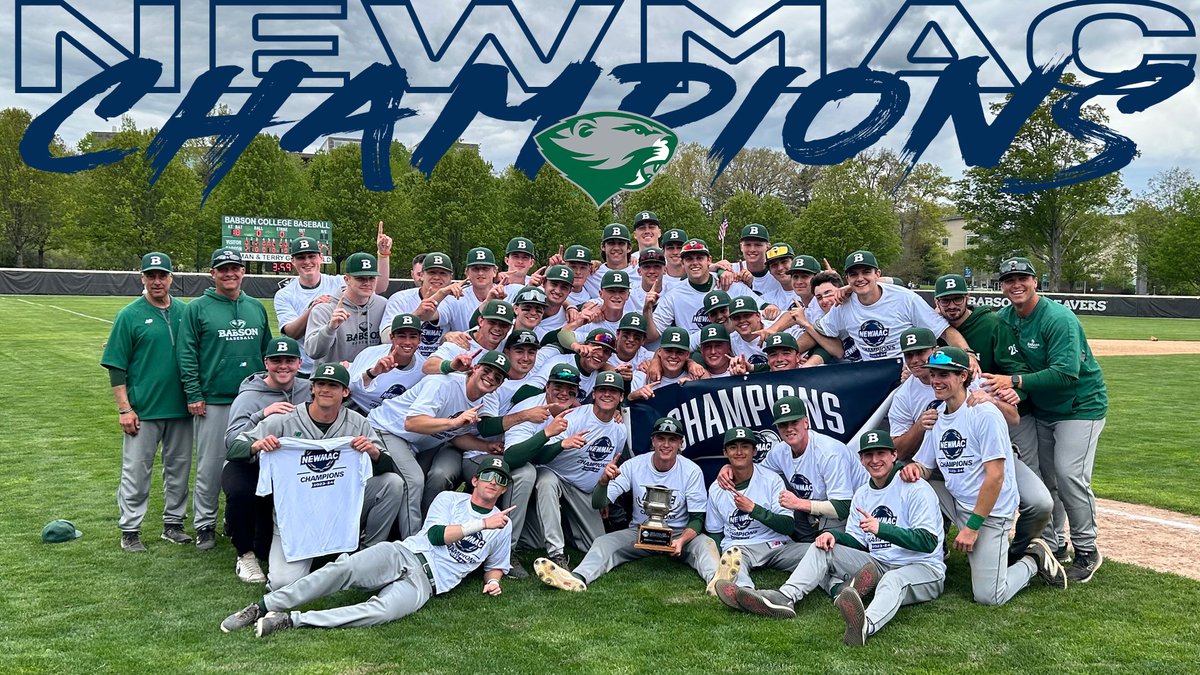 NEWMACsports's tweet image. NEWMAC BASEBALL CHAMPIONSHIP ⚾

They've done it!

@BabsonAthletics defeats Wheaton for the second time today, 5-3, to win the NEWMAC Championship!

#GoNEWMAC // #WhyD3