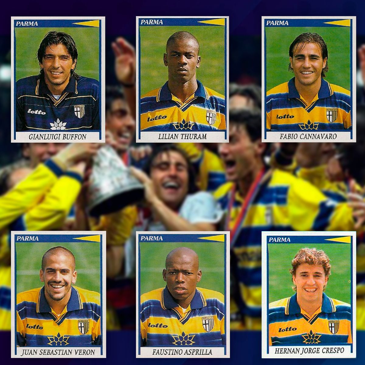 🏆 On this day in 1999, Parma clinched the UEFA Cup with a 3-0 victory over Marseille. Let's celebrate this historic moment and look forward to Parma's return to Serie A next season! ⚽🎉 #Panini #Parma #UEFAEuropaLeague #FootballHistory