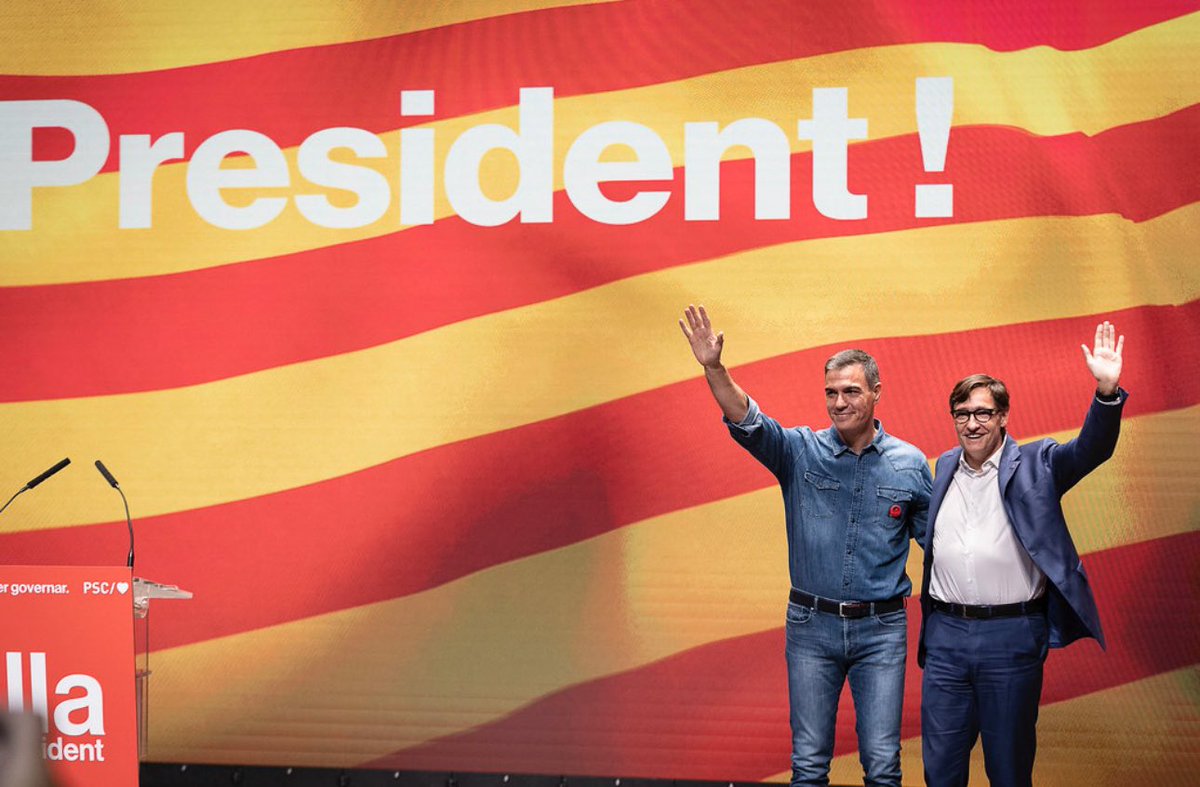 La política del diálogo, del acuerdo y de la convivencia promovida por @salvadorilla y @sanchezcastejon funciona. Los catalanes han confiado mayoritariamente en quien une y rechazan a quienes dividen. Ha ganado el @socialistes_cat, ha ganado el reencuentro. #IllaPresident🌹