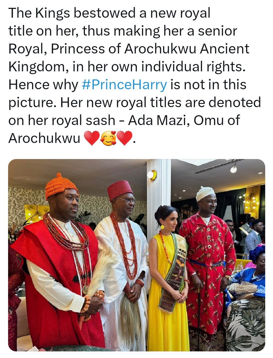 @SageKnowsAll Yep!! She's officially bestowed with African Royalty by 3 Nigerian Kings.