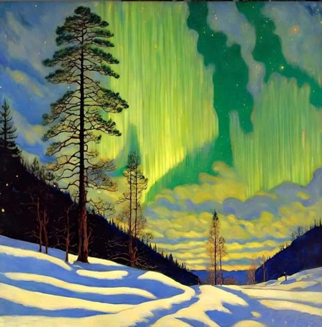 Northern Lights at St. Pierre, 2024 Jef Bourgeau (American, b. 1950)