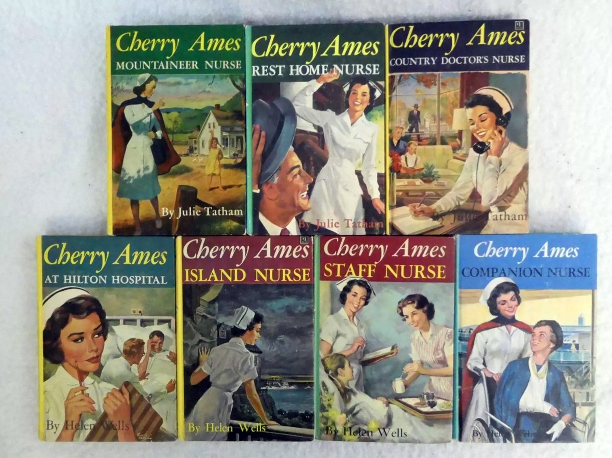 I feel like I need to point out that Cherry Ames never managed to keep a nursing job for very long. Seems suspicious to me. #books #CherryAmes #kidbooks #vintagebooks