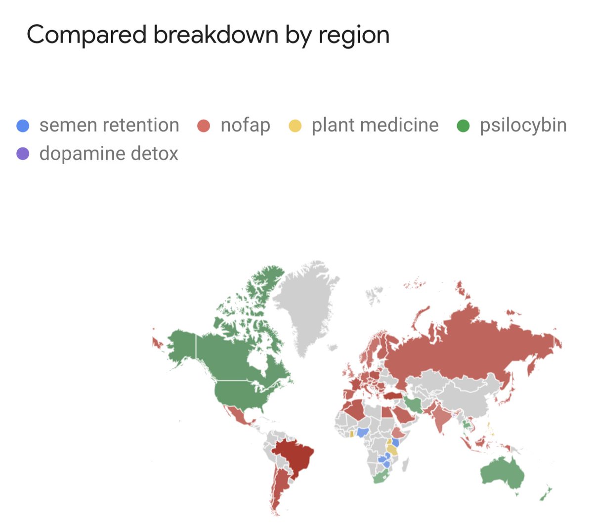 Semen retention grow 375% in last 5 years
#Google #Searchinterest for '#semenretention, #nofap, #plantmedicine, #psilocybin, #dopamindetox' 
@NiklasAnzinger 
trends.google.com/trends/explore…
