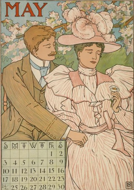 Sorry, pal, this is definitely 'loves me not!' #vintage calendar from the NYPL Digital Collections. #spring #writerslife #mystery #histfic #historicalromance #historicalmystery