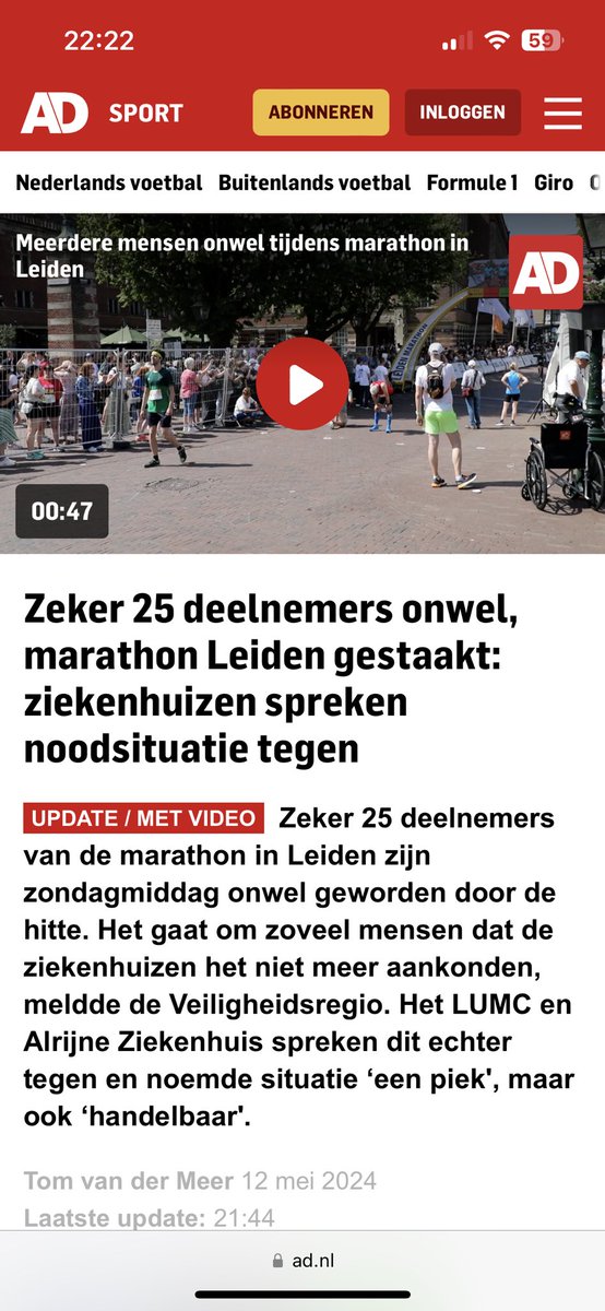 25 deelnemers van de marathon Leiden onwel wegens de ondraaglijke hitte van 25*C. 

Maar als ik denk dat er wellicht een andere oorzaak debet aan is dan ben ik natuurlijk weer een complotdenker.