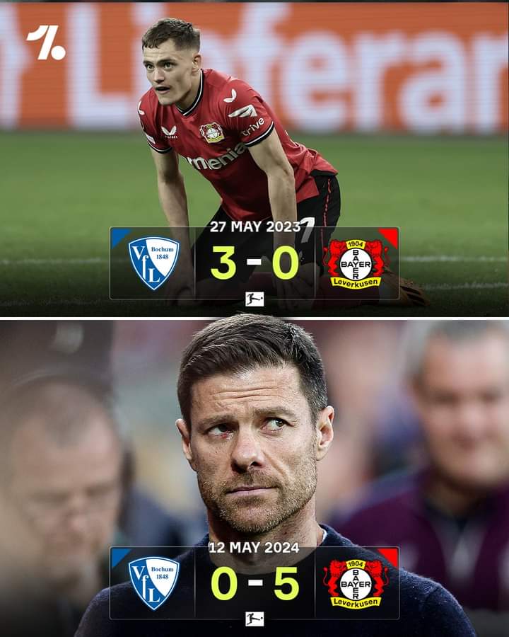 Bayer Leverkusen’s last defeat was nearly a year ago… against Bochum 😎🤯