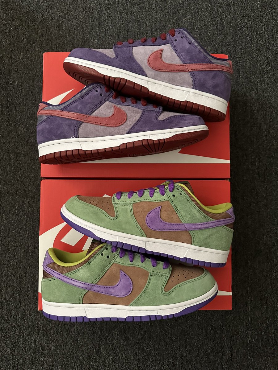 @SellKicksSunday Nike Dunk Low Plum & Veneer Both are size 8M and DS Veneer ($125 SHIPPED) Plum ($140 SHIPPED) Zelle or apple pay.