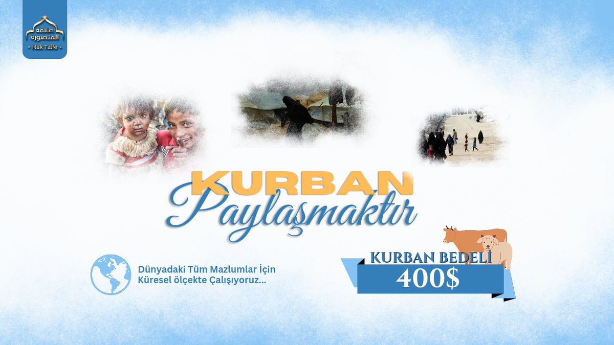 🔹 Kurban Paylaşmaktır!

🌐 "Dünyadaki tüm mazlumlar için küresel ölçekte çalışıyoruz..."

🔗 Kurban Bedeli: 400$
