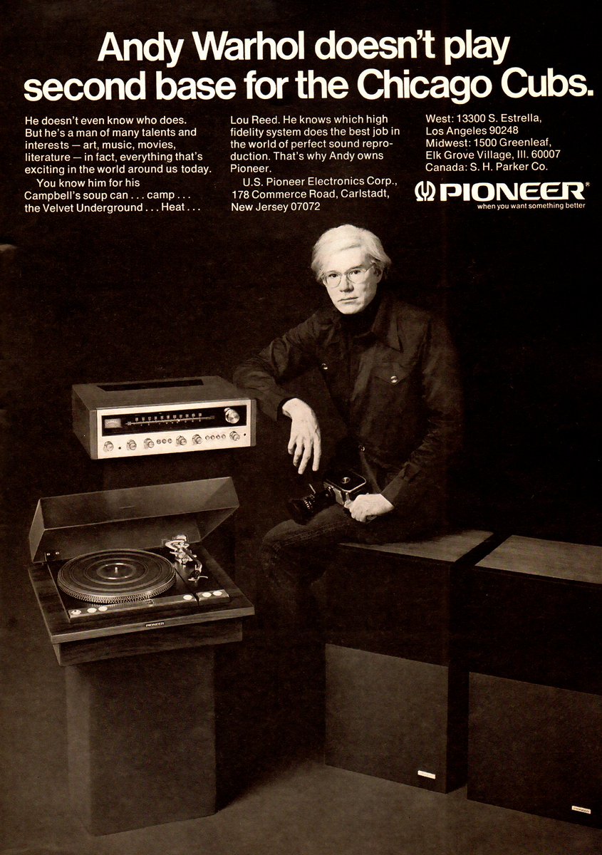 Old stereo ad from a magazine.
#andywarhol #retroad