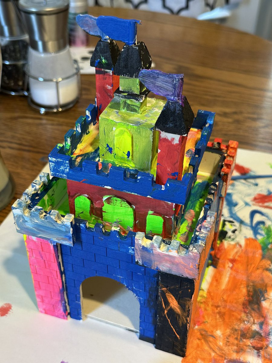 According to our daughter, the castle birdhouse she picked at the craft store is going to be a “magical rainbow castle for the bird princess”…pretty sure that implies that we’re going to have fae living in this birdhouse