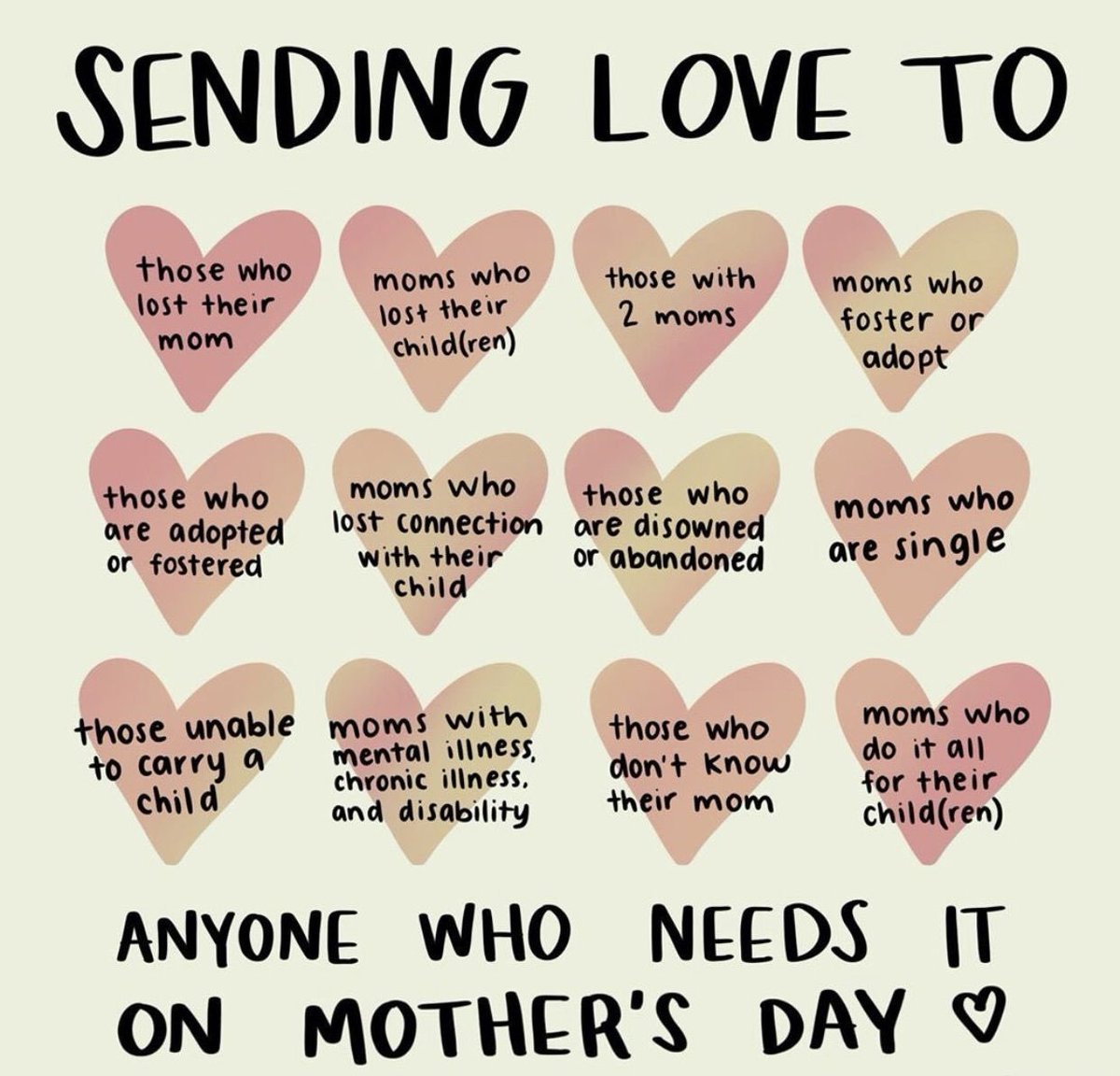 Happy Mother’s day to all who celebrate — here’s a reminder to be gentle with folks today and extend empathy and kindness to others: