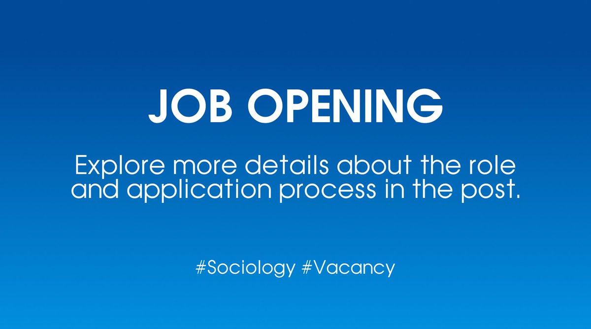 #JobOpening ℹ️ Assistant Professor in Global Sociology 📍 Department of Sociology, UC San Diego, USA 🗓️ Applications: June 15, 2024 🔗 apol-recruit.ucsd.edu/JPF03968