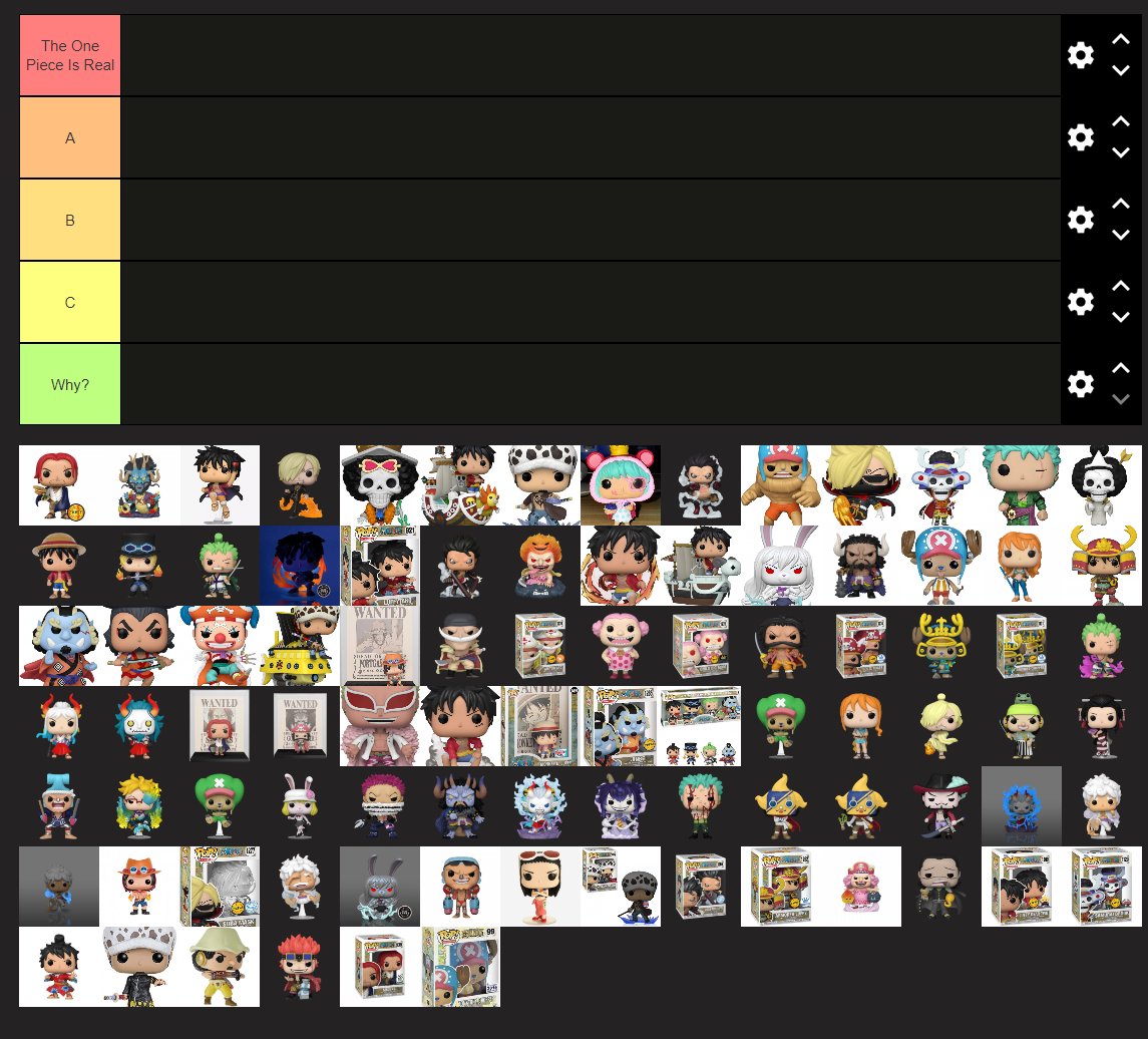 Rank the One Piece Funko Pops on the Tier List I made! Link: tiermaker.com/create/every-o… Share yours below! #funko #funkopop #onepiece #anime