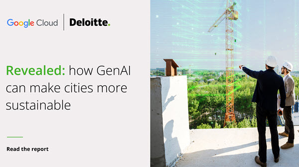 Now cities can accelerate site assessment, test possibilities, and incentivize #sustainable development, using #GenAI. Read more in Deloitte and Google Cloud's report. #geospatial #climate deloi.tt/44qgzuT