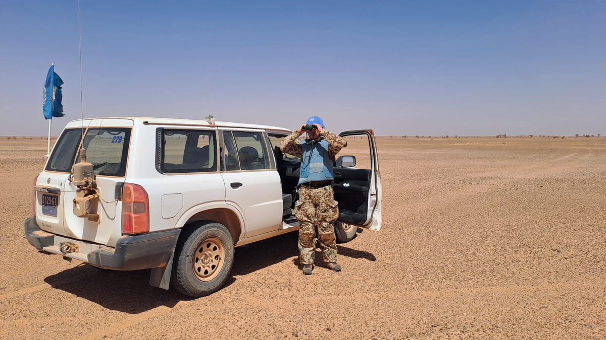 'Peace is a value hard to achieve and worth to keep.' As a Military Observer with #MINURSO, Marcus Deutscher 🇩🇪 conducts air & ground patrols to observe, verify and report information. This is his 3rd peacekeeping mission. #PKDay @GermanyUN