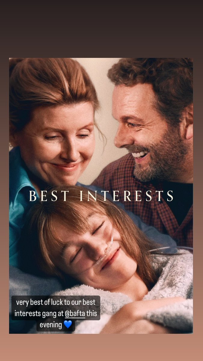 'Muita boa sorte para a nossa equipe de Best Interests no @BAFTA esta noite 💙' — Alison Oliver via Instagram Stories. A minissérie #BestInterests, que a atriz faz parte, foi indicada nas categorias de Melhor Série Limitada e Melhor Atriz (Sharon Horgan).