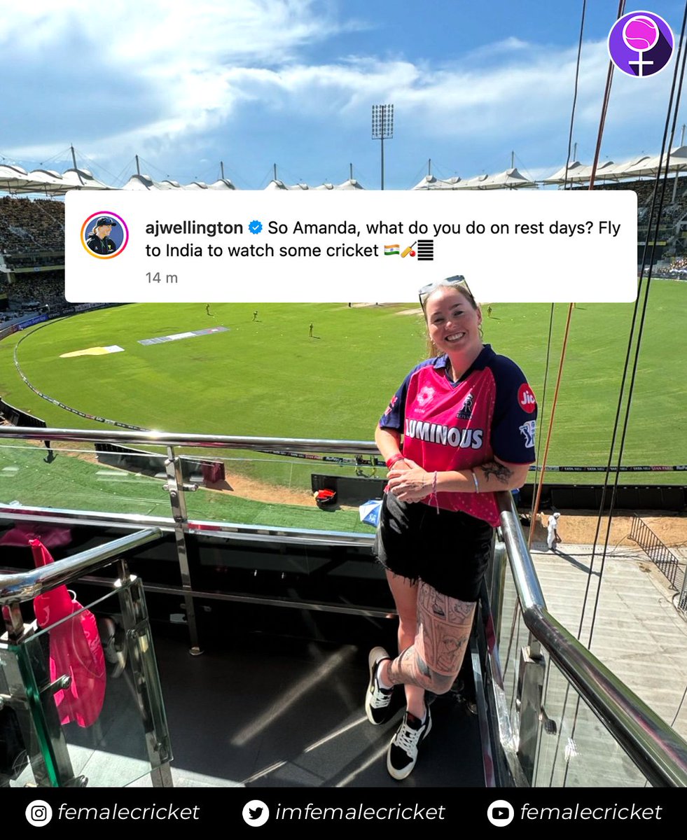 Amanda Wellington and her love for Indian 🇮🇳 cricket.  

#CricketTwitter #IPL2024
