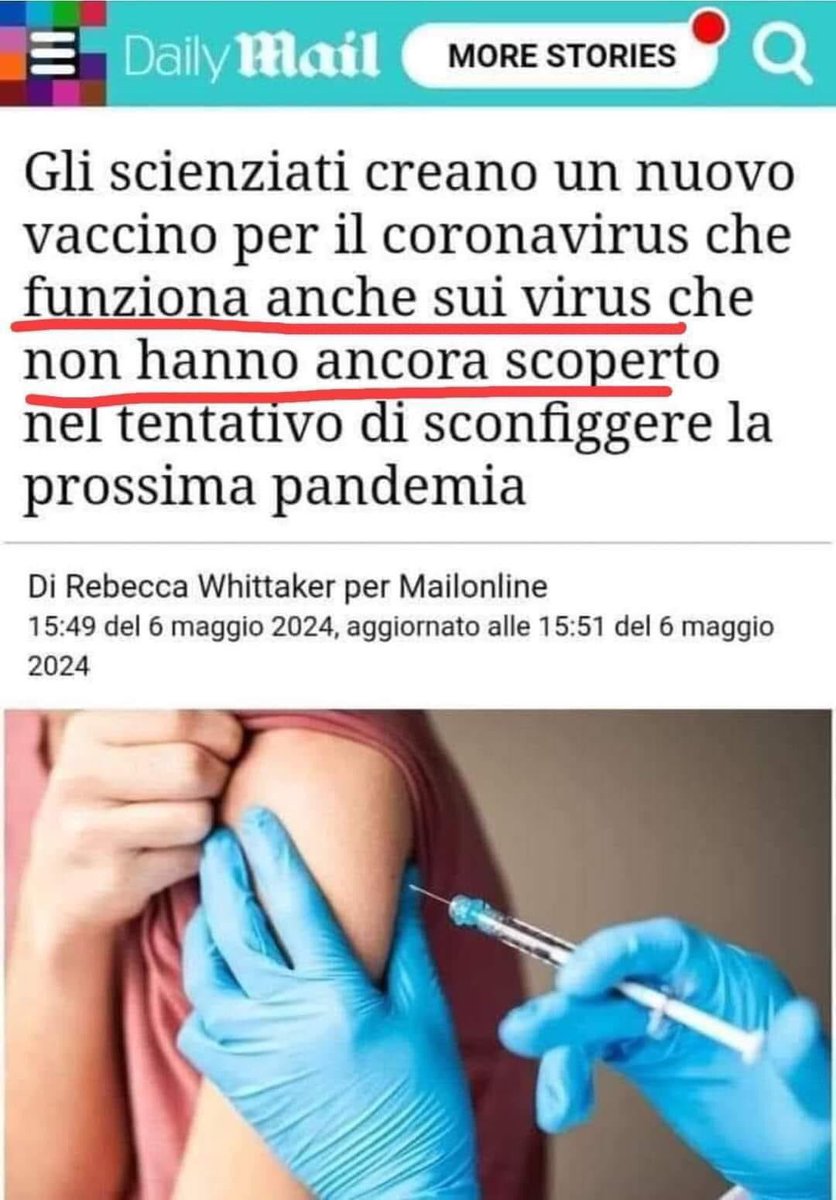 State tranquilli!! 
Non abbiamo idea di quali virus arriveranno ma abbiamo già i vaccini per sconfiggerli...

Siamo alla follia 🤡🥳🤡