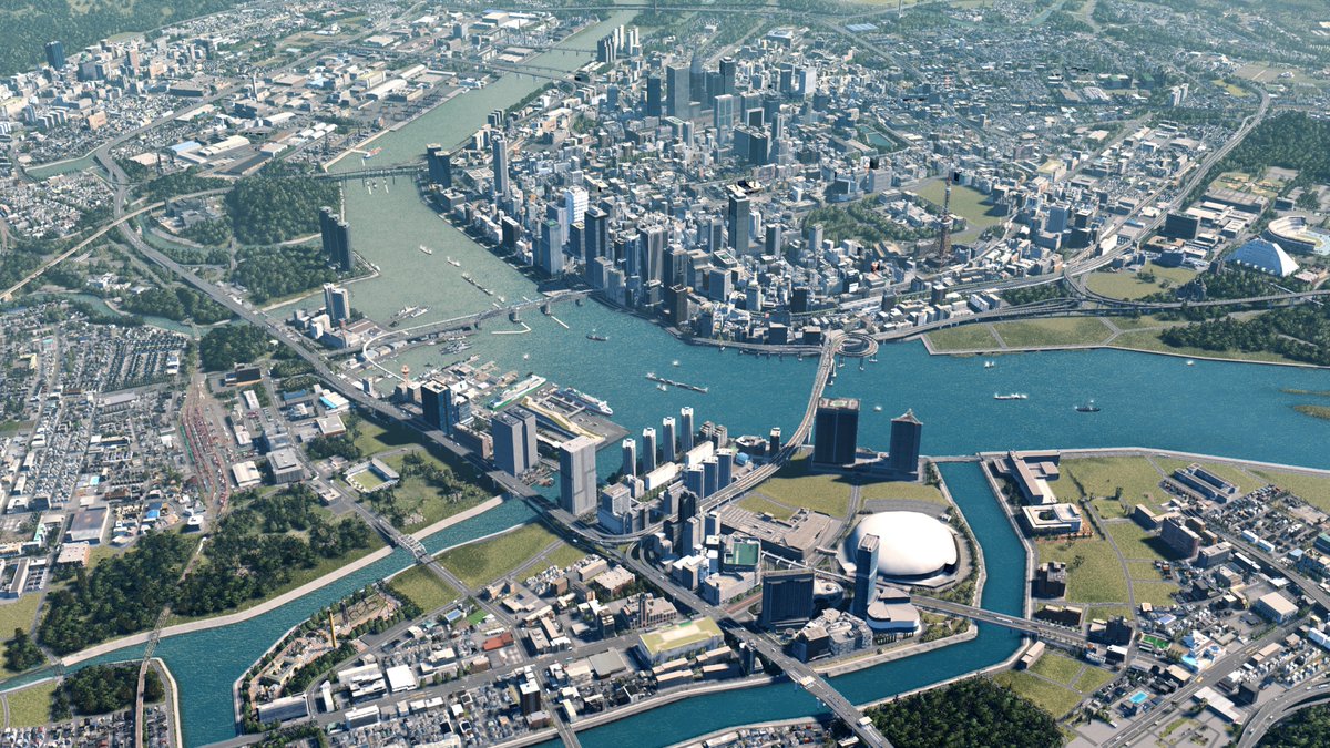 Nishimachi Flyover View #citiesskylines #phtngaming #nishimachi
