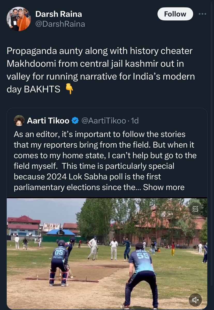 Thank you for such a badge of honour from your Highness. Deserve it for ground reporting and showing reality as it is, unlike armchair priests like Dhruv Rathee, Ravish who read tea leaves, in imported bone-China cups.