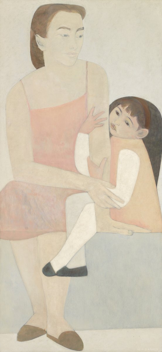 Wishing all mothers and mother figures a very happy Mother's Day today. 💐🩷 — Will Barnet, Mother and Child, 1961. Whitney Museum of American Art, New York; gift of Mr. and Mrs. Leonard S. Field 64.15 © Artists Rights Society (ARS), New York
