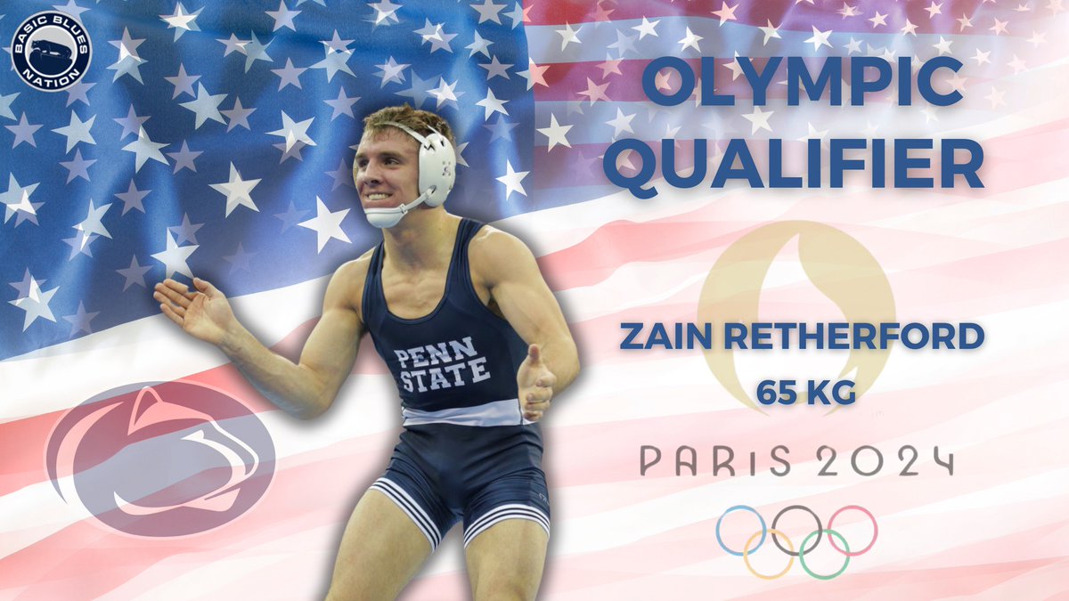 BREAKING: Penn State wrestling star Zain Retherford is Paris-bound, earning his first bid to the Olympic Games with an epic last-day rally at World Olympic Games Qualifier on Sunday! #WeAre #PSUwr 

📸: @_supcaroline

STORY:  basicbluesnation.com/penn-state-wre…