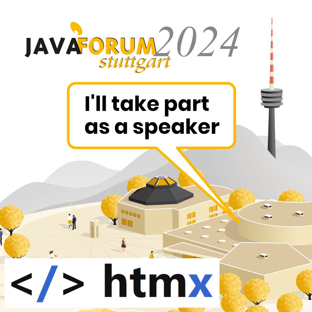 I will be both speaking and giving a workshop about building server-side web applications with #SpringBoot and @htmx_org in my hometown Stuttgart at #JavaForumStuttgart in July.