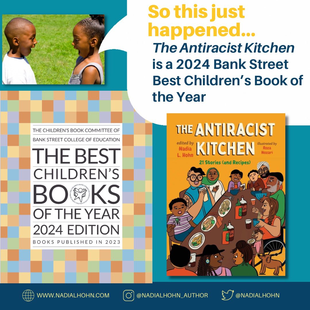 #SOTHISJUSTHAPPENEDnlh #TheAntiracistKitchen is a 2024 #BankStreet Best Children’s Book of the Year This is an honour. Thank you #BankStreet College of Education. s3.amazonaws.com/bankstreet-wor… @BankStreetBooks @bankstreetedu @BankStreetLib @orcabook #bankstreetkidsbookcommittee