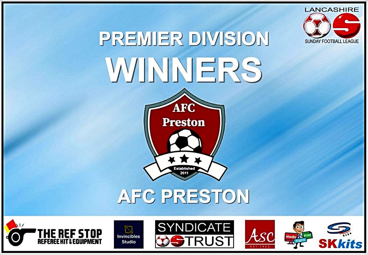 Congratulations to the players, officials and supporters of AFC Preston @AFCPreston on winning the Premier Division title following this mornings win v Raglan FC. Well done all!!! 🏆⚽️👏👏👏
