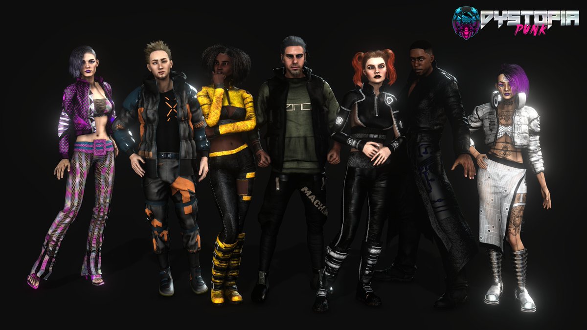 dystopiapunk's tweet photo. More work on the initial hero lineup!

#cyberpunk #screenshotsaturday https://t.co/2AAvKGSrjp