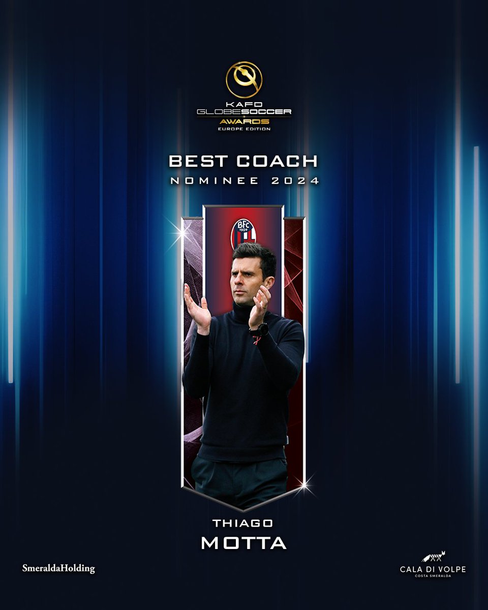 Will Thiago Motta claim the title of BEST COACH at the KAFD #GlobeSoccer European Awards? 👑 

Cast your vote now! vote.globesoccer.com/vote/euro-best…

#ThiagoMotta #KAFD #HotelCaladiVolpe #SmeraldaHolding