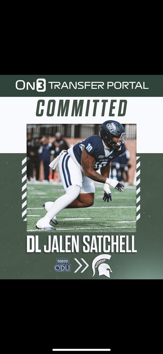 BREAKING: Michigan State lands Old Dominion defensive tackle Jalen Satchell via portal…

(FREE): on3.com/teams/michigan…