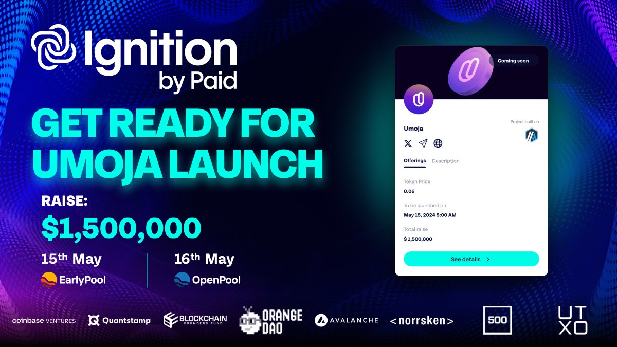 🐑 Counting trades like sheep until Umoja launches on Ignition on May 15 - 16… The PAID-favourite @UmojaProtocol Crowdfunding is coming soon, and we want to make sure you're fully prepared to seize this opportunity! 💪 Here's a step-by-step guide to get you ready: 1️⃣ Register