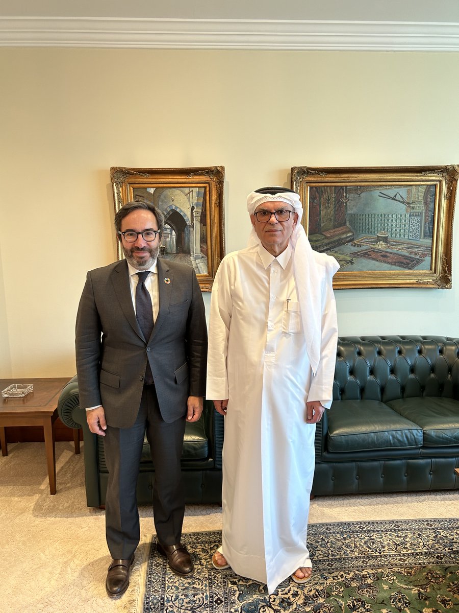 I was pleased to meet and have important discussions with Ambassador Mohamed Al-Emadi, Chairman of the @MofaQatar_EN Gaza Reconstruction Committee, in Qatar today.