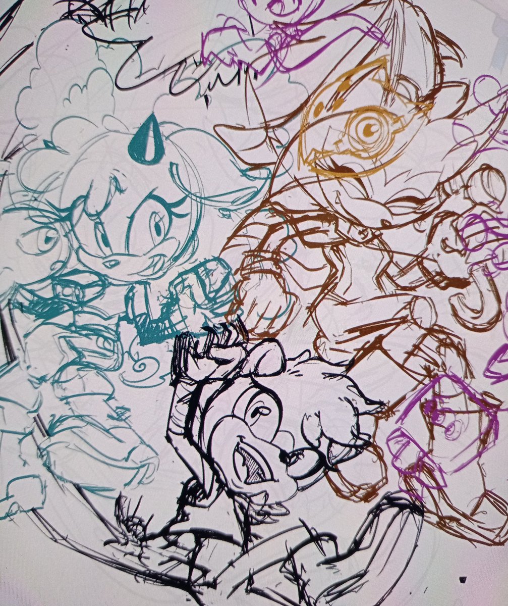 Work has been crazy these few weeks... Saw that preview page of the incoming #IDWSonic issue and this is happening. I love them so much 💖🐑🐺🐒
#Wip