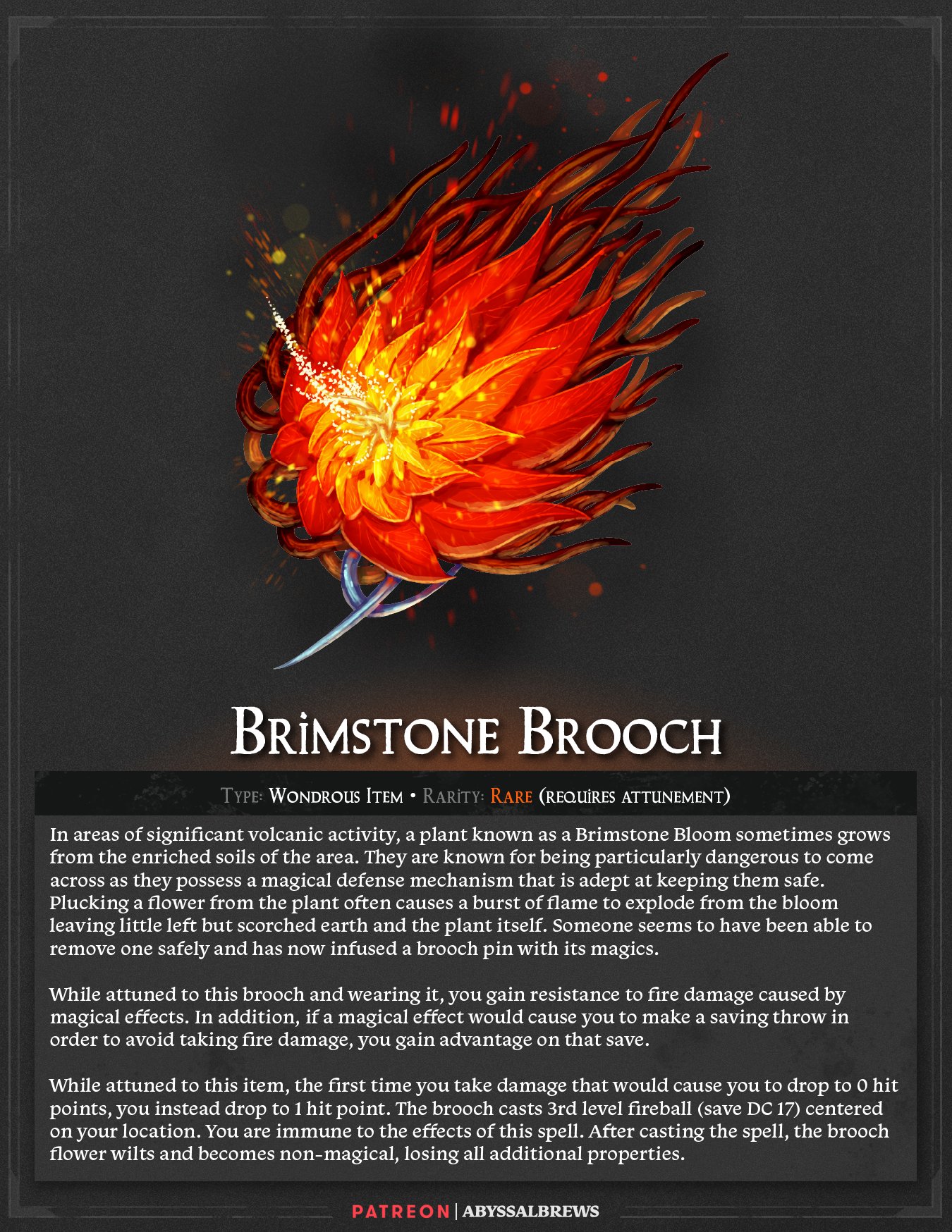 AbyssalBrews | Elegant 5E & PF2E Magic Items on X: “Brimstone 